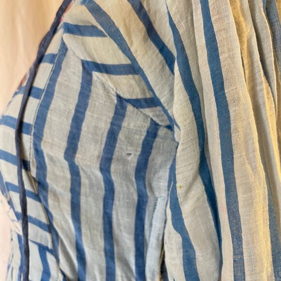 Rare 70s Cotton Gauze Made In India Floral Stripe Dress Sz S Please Read Descrip - Picture 11 of 16